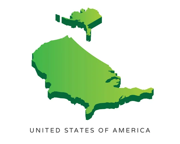 Detalle Moderno Mapa Isométrico Estados Unidos América — Archivo Imágenes Vectoriales