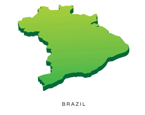 Detalle Moderno Mapa Isométrico Brasil — Vector de stock