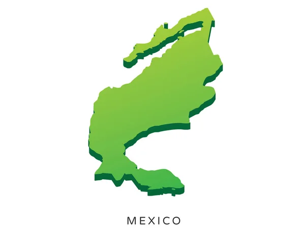 Peta Isometrik Detail Modern Meksiko - Stok Vektor