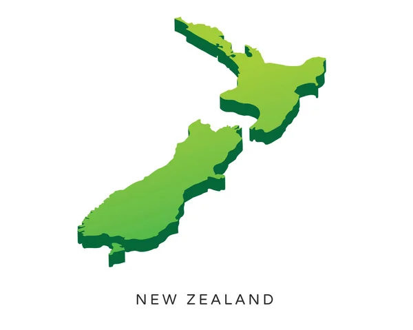 Modern Detail Isometric Map New Zealand — Stock Vector