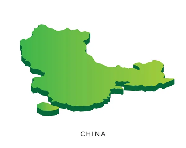 Modern Detail Isometric Map China — Stock Vector