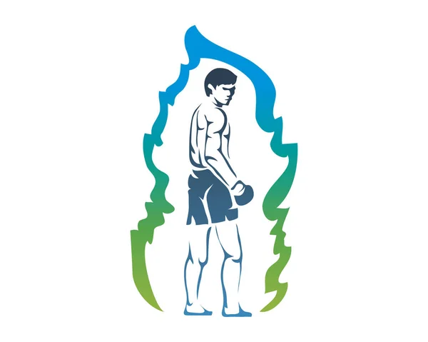 Aggresif Modern Seni Bela Diri Campuran Atlet Dalam Aksi Logo - Stok Vektor