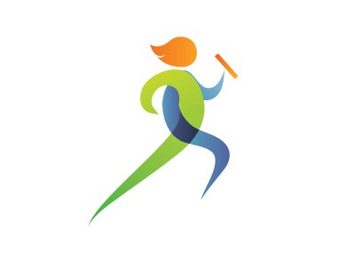 Modern yaz spor Logo sembol - röle çalışma siluet