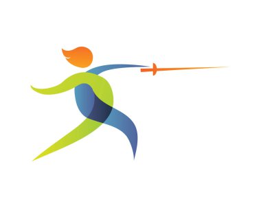 Modern yaz spor Logo sembol - eskrim siluet