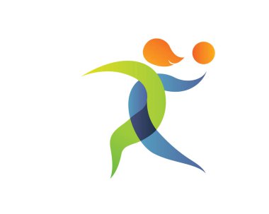 Modern yaz spor Logo sembol - el topu siluet