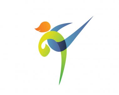 Modern yaz spor Logo sembol - Taekwondo siluet