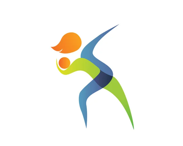 Symbole Moderne Logo Sports Été Silhouette Lancer Coup Feu — Image vectorielle