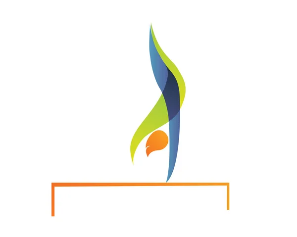 Moderní Letní Sportovní Logo Symbol Gymnastický Silueta Vodorovné Pásy — Stockový vektor
