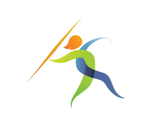 Símbolo Logotipo Deportivo Verano Moderno Javelin Throw Silhouette — Archivo Imágenes Vectoriales
