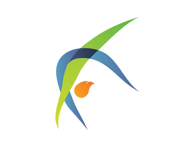 Nowoczesne Lato Sport Logo Symbol Ćwiczenia Gimnastyczne Sylwetka — Wektor stockowy