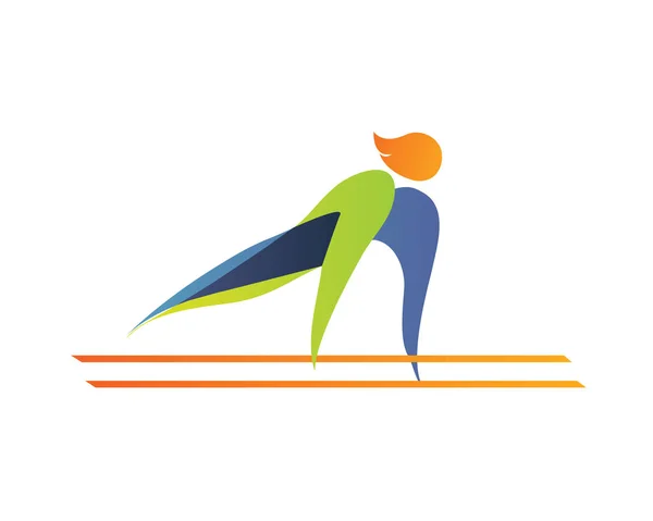 现代夏季体育标志符号 双杠体操剪影 — 图库矢量图片