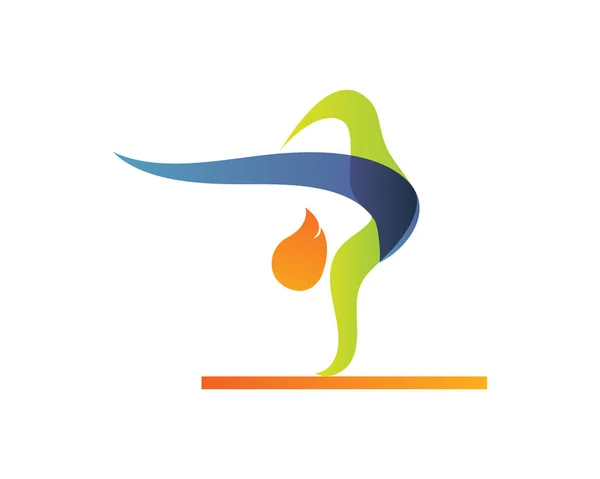 Moderní Letní Sportovní Logo Symbol Gymnastický Umělecké Silueta — Stockový vektor