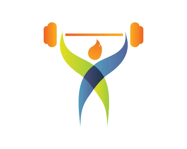 Simbol Logo Olahraga Musim Panas Modern Siluet Angkat Besi - Stok Vektor
