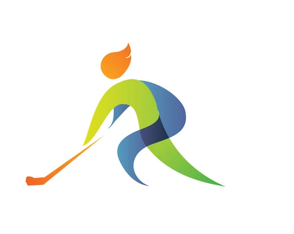 Symbole Logo Des Sports Été Modernes Silhouette Hockey — Image vectorielle