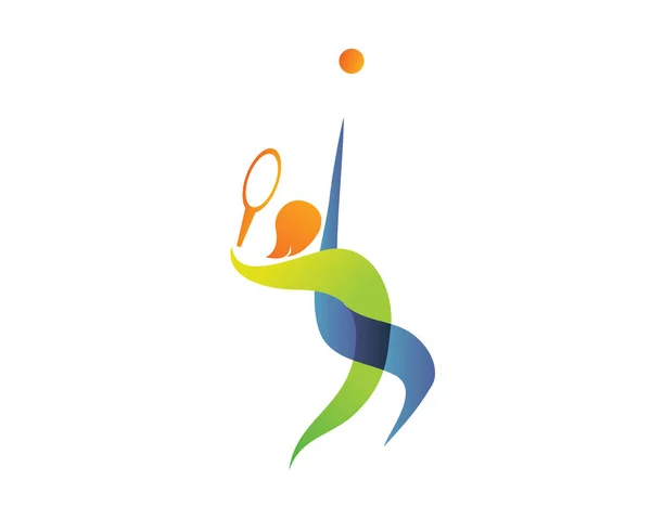 Símbolo Logotipo Deportivo Verano Moderno Silueta Tenis — Archivo Imágenes Vectoriales