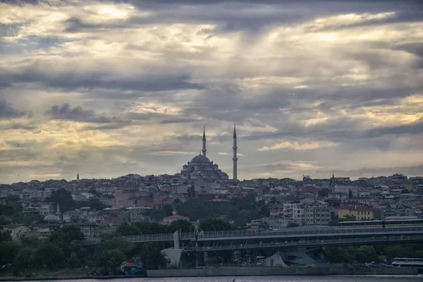 Suleymaniye Mosque Galata Bridge — Stock Photo, Image