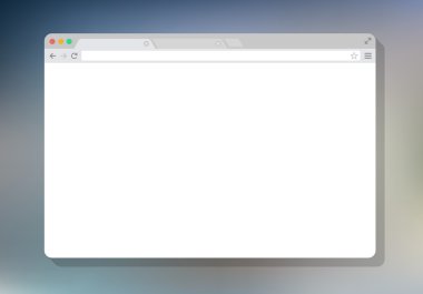 Web basit tarayıcı penceresini beyaz, renkli arka plan, düz