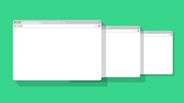 3 einfache Browserfenster — Stockvektor