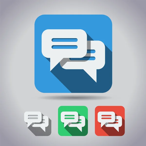 Comic speech bubble sign icon. Chat think symbol. Flat button with shadow. website navigation. Vector. — Stock Vector