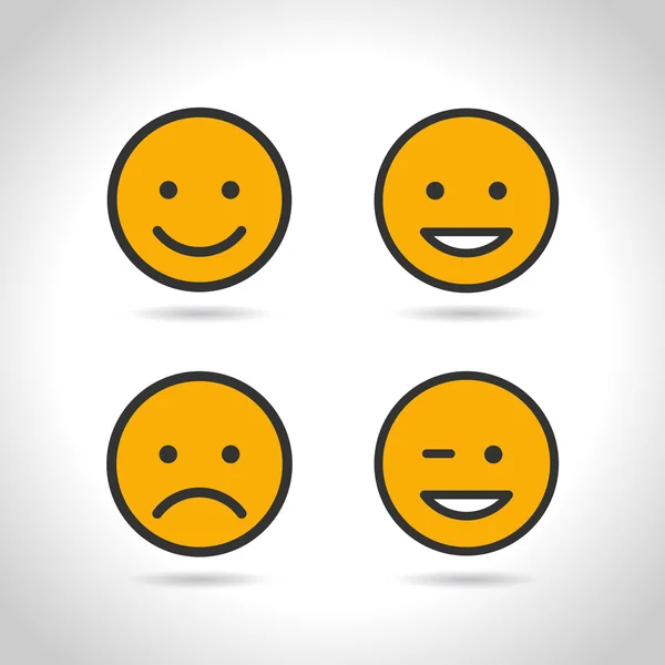 Gülümseme Icon set. Daire düğmeleri. Mutlu yüz sohbet konuşma balonu simgesi. Düz tasarım.