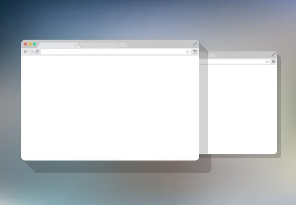 2 web simple ensemble de fenêtre du navigateur blanc, fond de couleur, plat — Image vectorielle