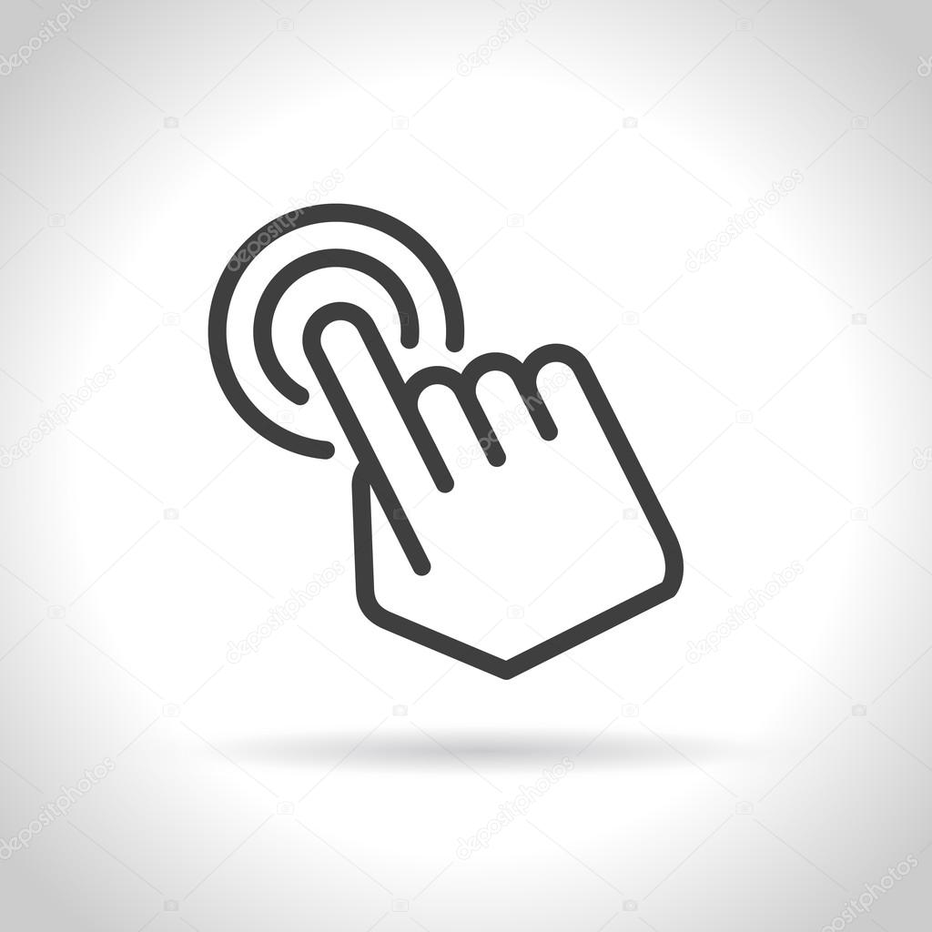 Click touch screen, hand icon. Vector.