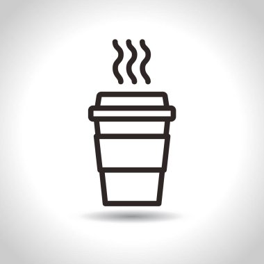 Tek kullanımlık kahve fincanı simge. Vektör çizim, düz tasarım
