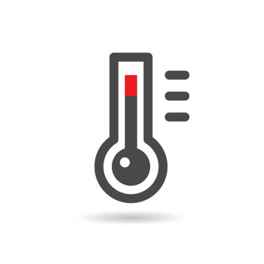 Termometre simgesi, düz tasarım stili, vektör çizim.