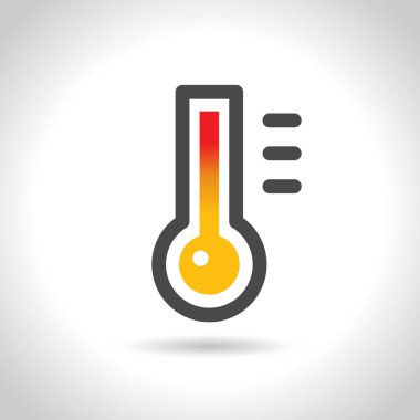 Termometre simgesi, düz tasarım stili, vektör çizim.