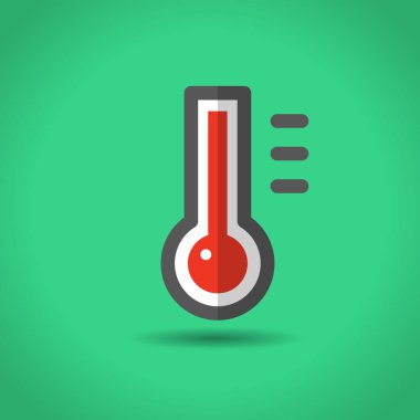 Termometre simgesi, düz tasarım stili, vektör çizim.