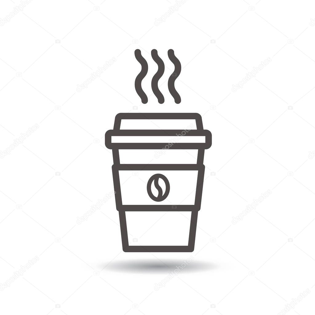 Disposable Coffee Cup Icon. Vector illustration, flat design