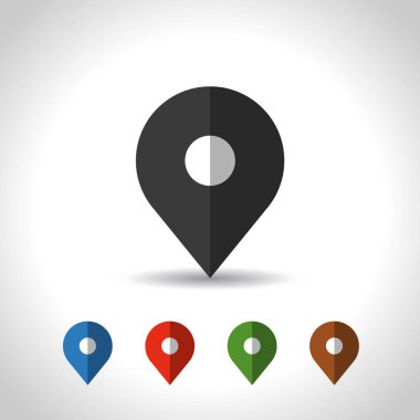 harita pin simgesi. coğrafi konum işareti. düz tasarım, vektör