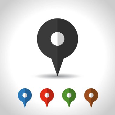 harita pin simgesi. coğrafi konum işareti. düz tasarım, vektör
