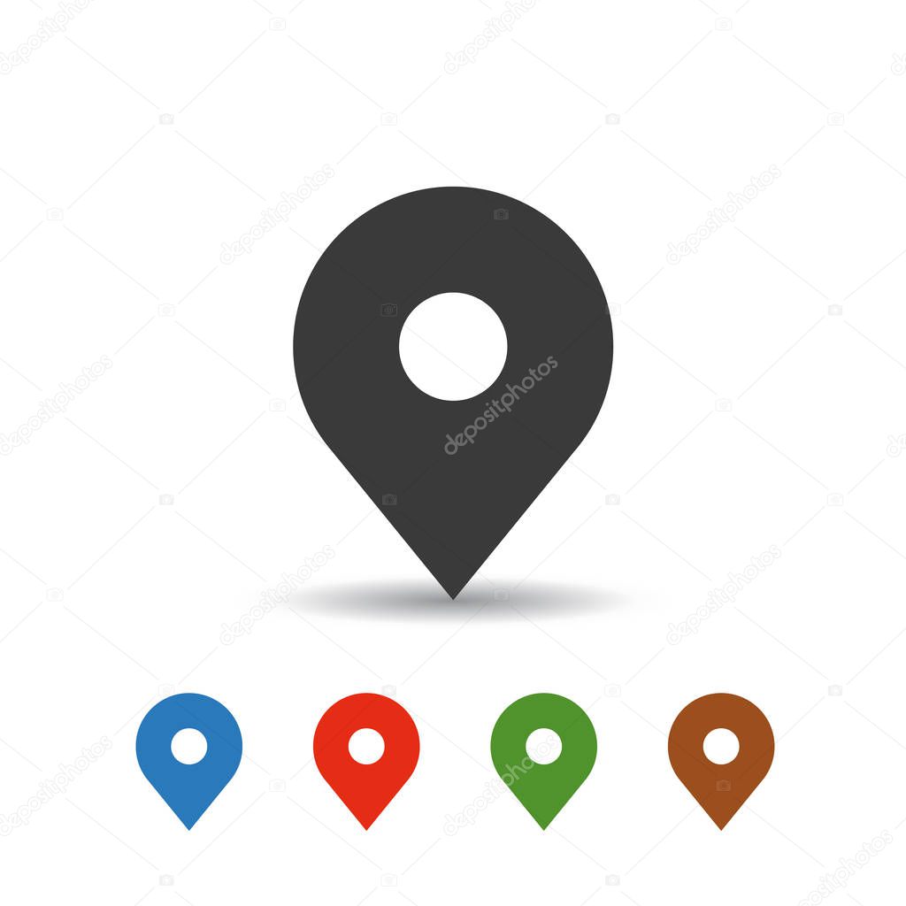 map pin icon. geo-location sign. flat design, vector