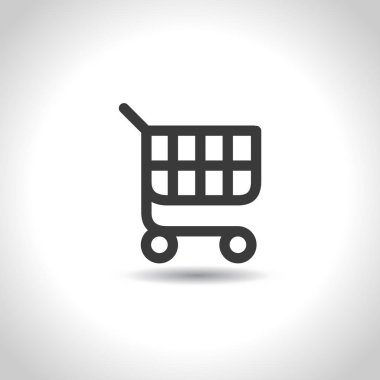 Alışveriş sepeti simgesi. Sepete Ekle veya Kaldır düğmesi. Tramvay simgesi. Süpermarket arabası. Bakkal sepeti simgesi. Düz vektör tasarımı.