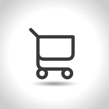 Alışveriş sepeti simgesi. Sepete Ekle veya Kaldır düğmesi. Tramvay simgesi. Süpermarket arabası. Bakkal sepeti simgesi. Düz vektör tasarımı.