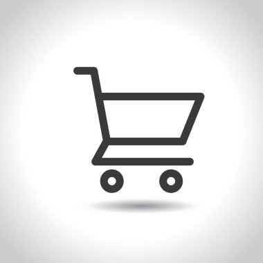 Alışveriş sepeti simgesi. Sepete Ekle veya Kaldır düğmesi. Tramvay simgesi. Süpermarket arabası. Bakkal sepeti simgesi. Düz vektör tasarımı.