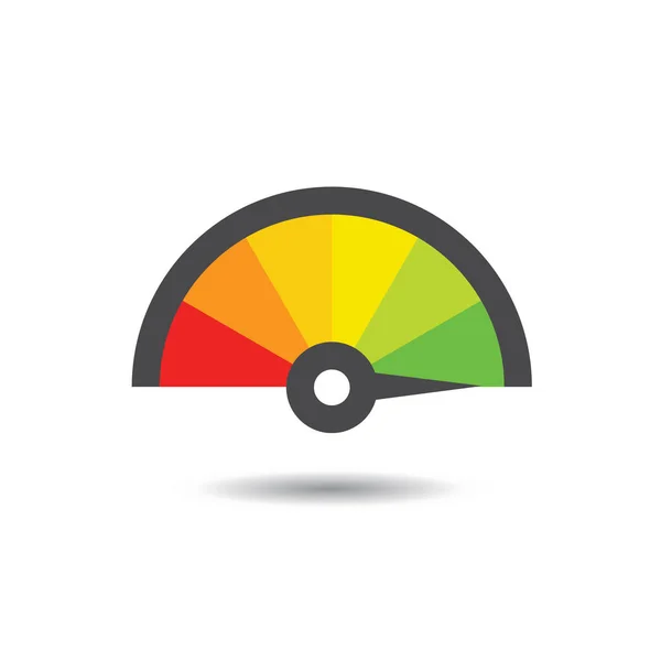 Elemento Medidor Colorido Info Gráfico Ícone Velocímetro Sinal Com Seta —  Vetores de Stock