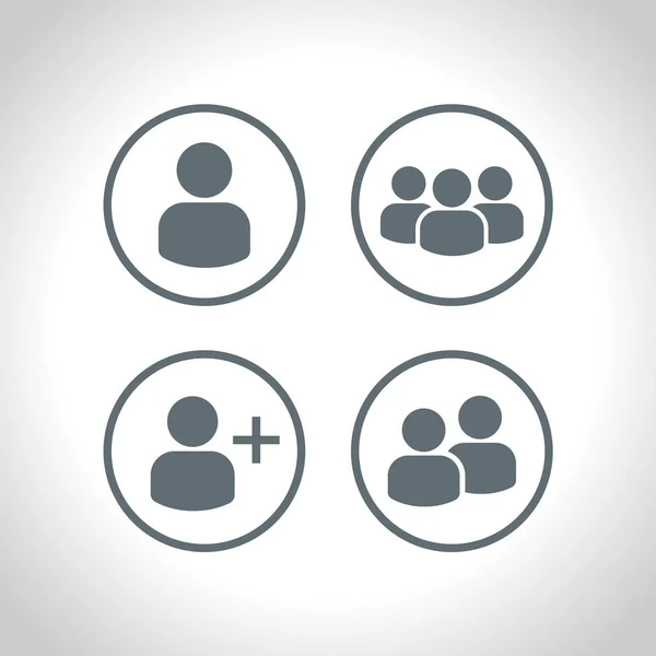Ikon Symbol För Användar Profils Gruppuppsättning Lägg Till Bort Användare — Stock vektor