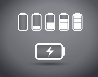 Batarya Simgeleri. Vektör illüstrasyonu, eps.