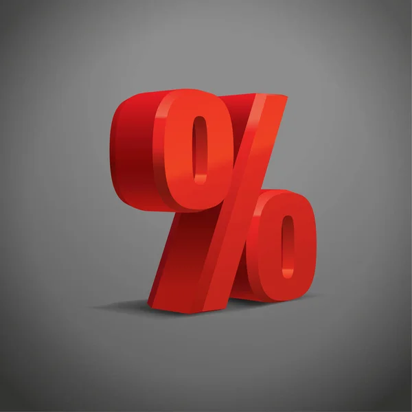 Процент Скидки Знак Красный Фон Продажи Процент Металла Объекта Вектор — стоковый вектор