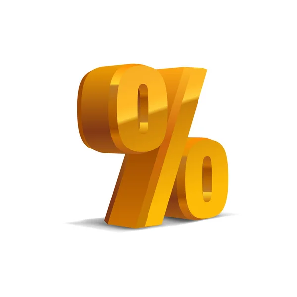 Percent Sign Golden Yellow Sale Background Object Metall Eps10 Vector — ストックベクタ
