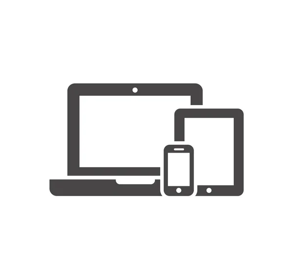 Iconos Del Dispositivo Teléfono Inteligente Tableta Computadora Escritorio Ilustración Vectorial — Vector de stock