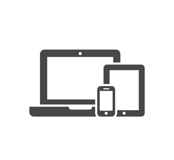 Aygıt simgelerini: akıllı telefon, tablet ve masaüstü bilgisayar. Duyarlı web tasarım vektör çizim.