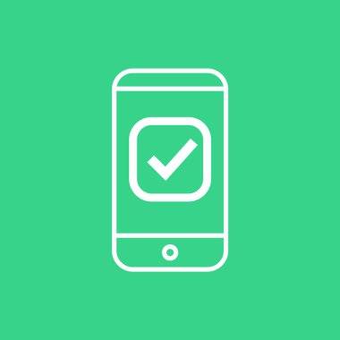 Vektör onay işareti mobil simgeler. Web ve mobil uygulamalar için düz simgeler.