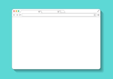 Farklı aygıtlar için düz boş tarayıcı pencereleri seti. Vektör. Bilgisayar, tablet, telefon numaraları. Aygıt Simgeleri: akıllı telefon, tablet ve masaüstü bilgisayarı. Karşılıklı web tasarımının vektör illüstrasyonu.