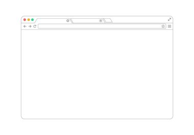Farklı aygıtlar için düz boş tarayıcı pencereleri seti. Vektör. Bilgisayar, tablet, telefon numaraları. Aygıt Simgeleri: akıllı telefon, tablet ve masaüstü bilgisayarı. Karşılıklı web tasarımının vektör illüstrasyonu.