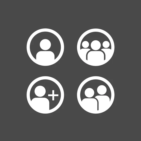 Symbol Ikonę Zestaw Grupy Profilów Użytkownika Wektor — Wektor stockowy