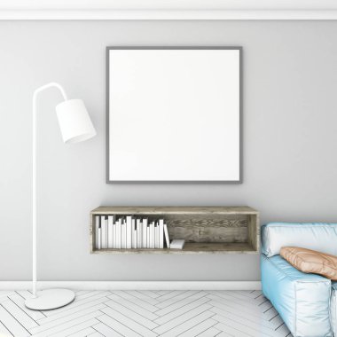 ışık duvar iç arka plan ile posterler kadar sahte, 3d render