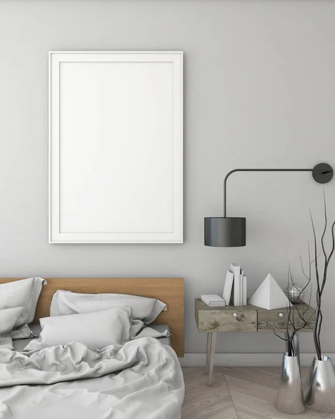 poster çerçevesi modern iç arka plan, 3d resim, 3d render kadar alay